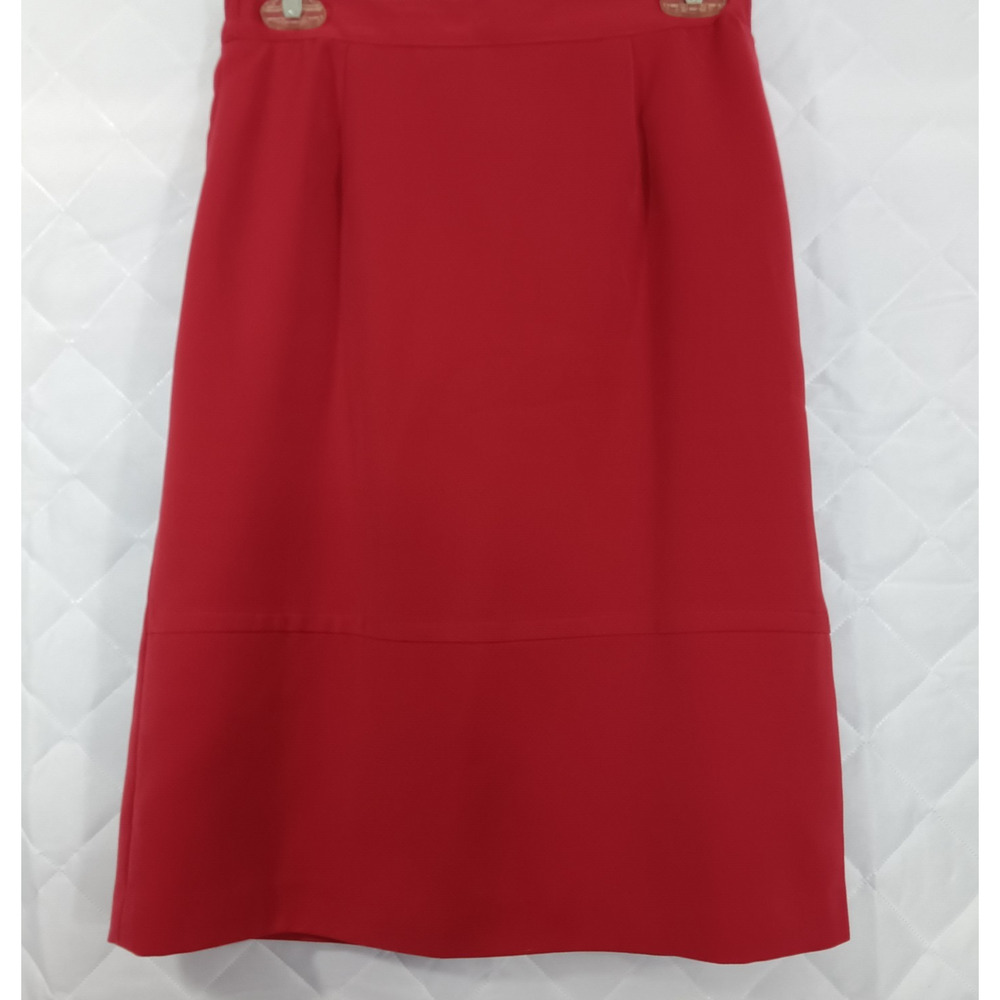 Sag Harbor Women's 2Pc Jacket & Skirt Suit Red w/White Trim, Sz 10, Lined, Chic - Picture 16 of 16